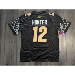 Travis Hunter #12 2024 Colorado Buffaloes Big 12 Black Game Jersey Medium